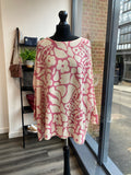 Boxy Floral Fine Knit