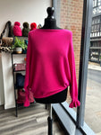Batwing Frill Long Sleeve Knit Jumper