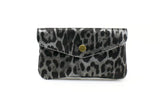 Leather Metallic Animal Print Purse