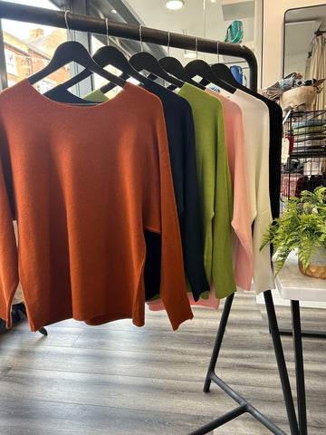 Ribbed Batwing Jumper