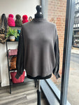 Pleat Sleeve High Neck Jumper