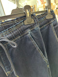 Drawstring Wide Leg Denim Jeans