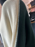 Two Tone V Neck Thin Knit Jumper
