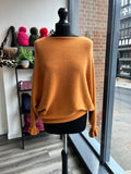 Batwing Frill Long Sleeve Knit Jumper