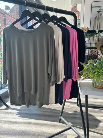 Dipped Back Slouchy Jersey Top