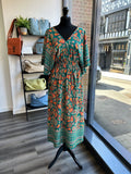 V Neck Paisley Print Dress