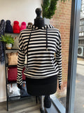 Stripped Knit Hooded Top