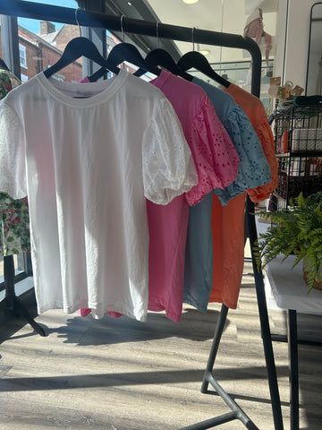 Broderie Anglaise Jersey Top