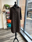 Needlecord Animal Print Shirt Dress