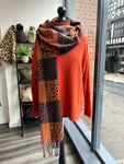 Wool Blend Animal Print Scarf