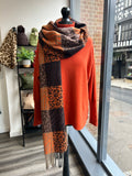 Wool Blend Animal Print Scarf