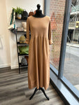 Ribbed Jersey Cotton Dress - Camel