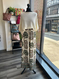 Wide Leg Sparkle Trousers - Khaki