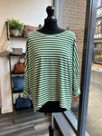 Striped Scooped Hem Jersey Top