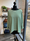 Striped Scooped Hem Jersey Top