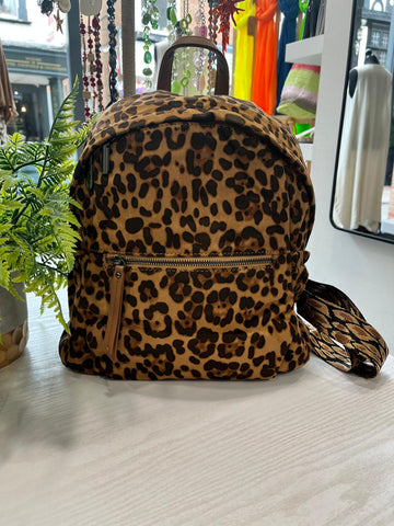 Animal Print Backpack - Camel