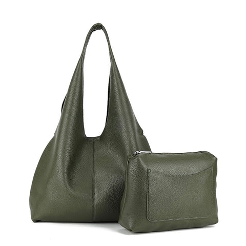 Slouchy 2in1 Shoulder Bag - Khaki