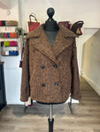 Double Breasted Boxy Coat - Chocolate