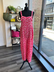 Textured Cheesecloth Dungarees - Red/Pink