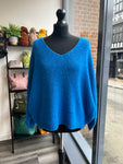 V Neck Batwing Knit Jumper