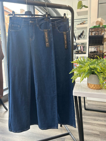 Wide Leg Jeans - Dark Denim