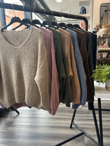 Slouchy V Neck Knit