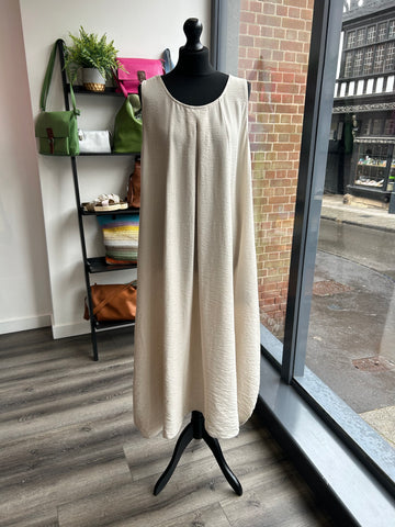 Sleeveless Trapeze Dress - Stone
