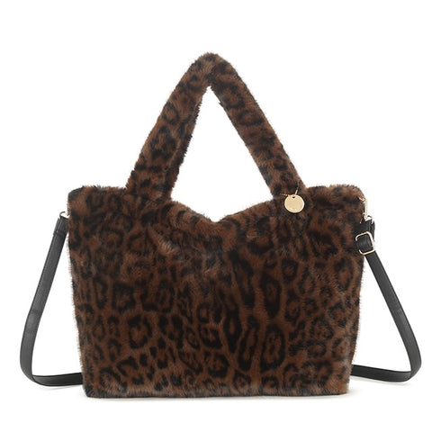 Large Faux Fur Bag - Animal Print