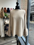 Faux Fur Cuffed Knit Jumper