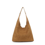 2in1 Faux Suede Shoulder Bag - Tan