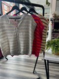 Knit Button Down Top - Hot Pink/Orange