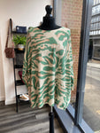 Abstract Print Boxy Fine Knit - Green