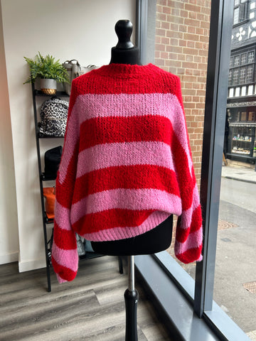 Slouchy Knit - Red/Pink