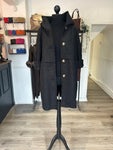 Hooded Boucle Coat - Black