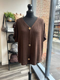V Neck Cotton Knit Cardigan