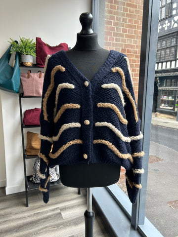 Chunky Cardigan - Navy