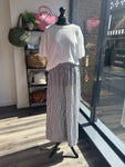 Linen Striped Wide Leg Trouser