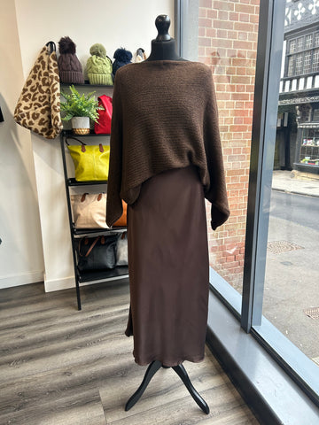 Satin Skirt - Chocolate
