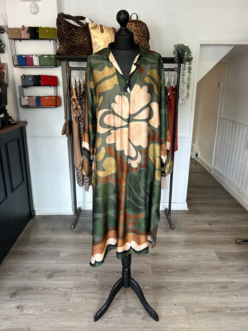 Satin Dress - Khaki