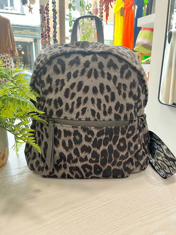 Animal Print Backpack - Grey