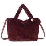Large Faux Fur Bag - Wine