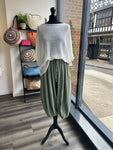 Linen Blend Balloon Leg Trousers