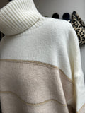 Boxy Roll Neck Jumper - Camel