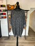 Longline Animal Print Fine Knit Top