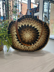 Circle Straw Bags - Tan/Black