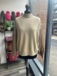 Pleat Sleeve High Neck Jumper