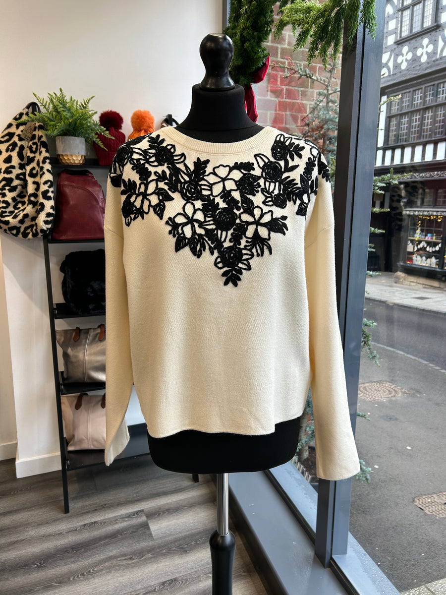 Embroidered Boxy Jumper - Cream – Ralph & Rupert