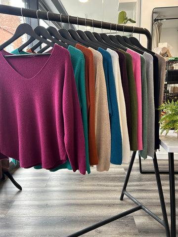 V Neck Thin Knit