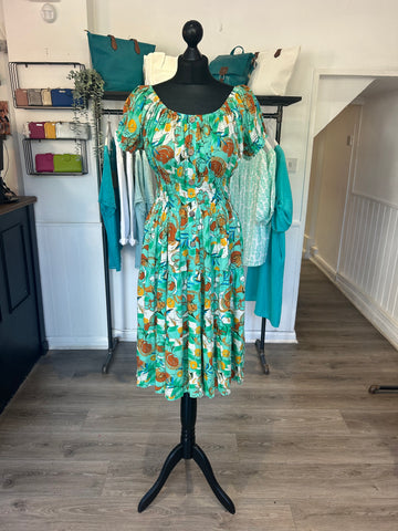 Shirred Waist Midi Dress - Spearmint