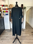 Needlecord Button Dress - Black